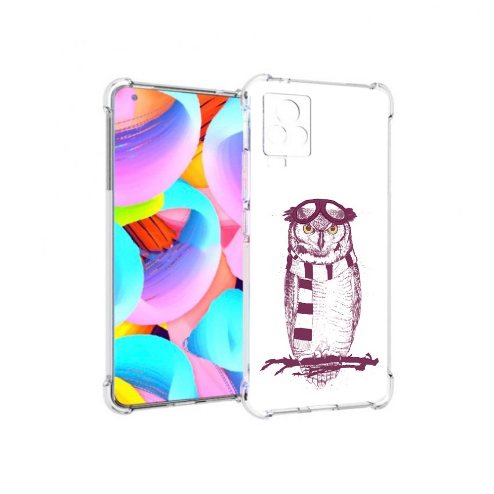 

Чехол MyPads Tocco для Vivo IQOO 7 сова-летчик, Прозрачный, Tocco