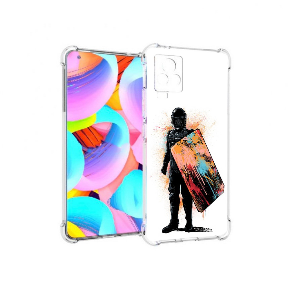 

Чехол MyPads Tocco для Vivo IQOO 7 солдат с красочным щитом, Прозрачный, Tocco