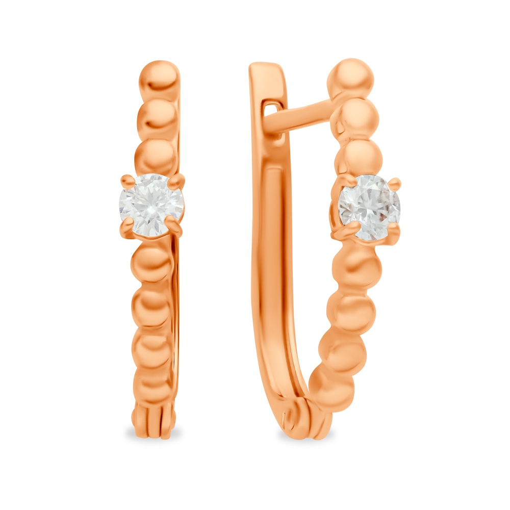 

Серьги из красного золота 585Gold 102008346, муассанит, 102008346