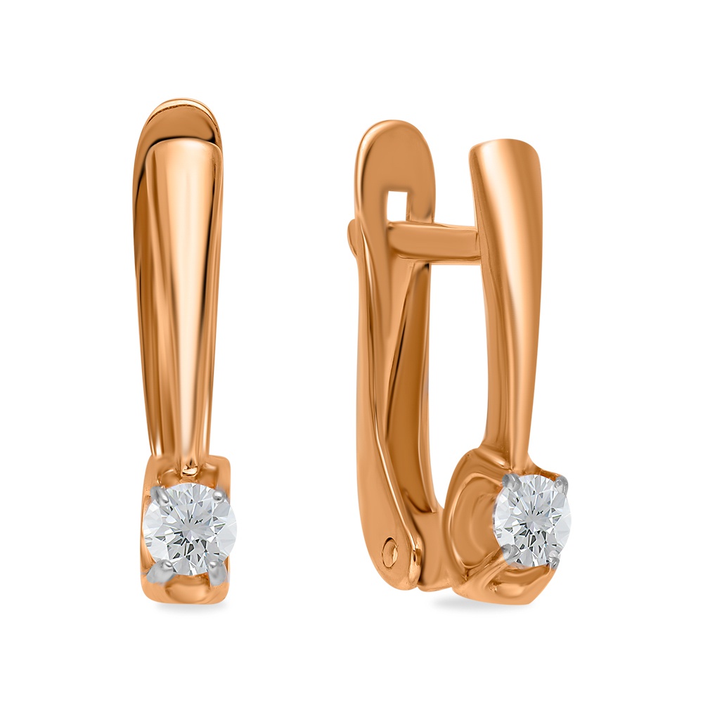 

Серьги из красного золота 585Gold 102008362, муассанит, 102008362