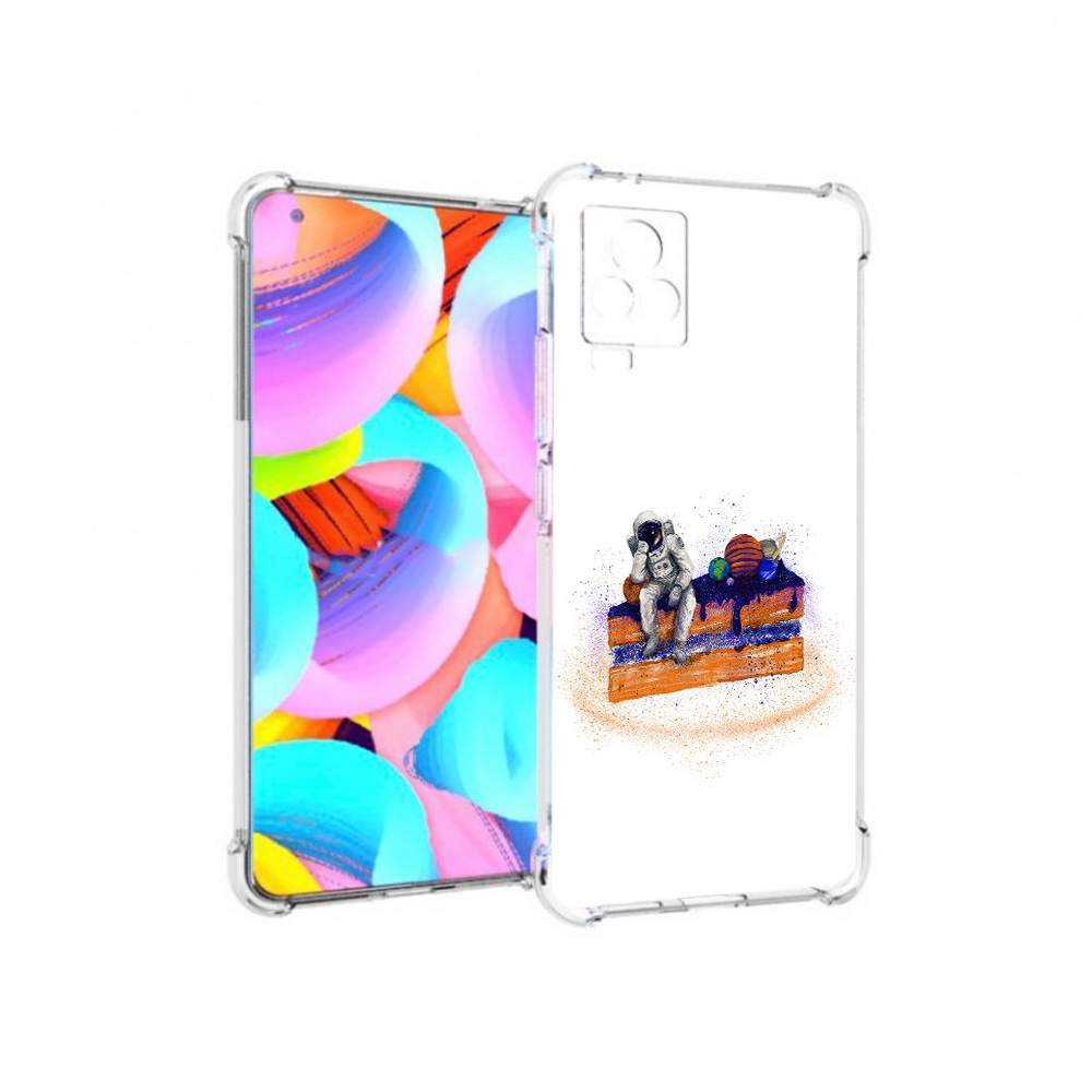 

Чехол MyPads Tocco для Vivo IQOO 7 торт с планетами, Прозрачный, Tocco