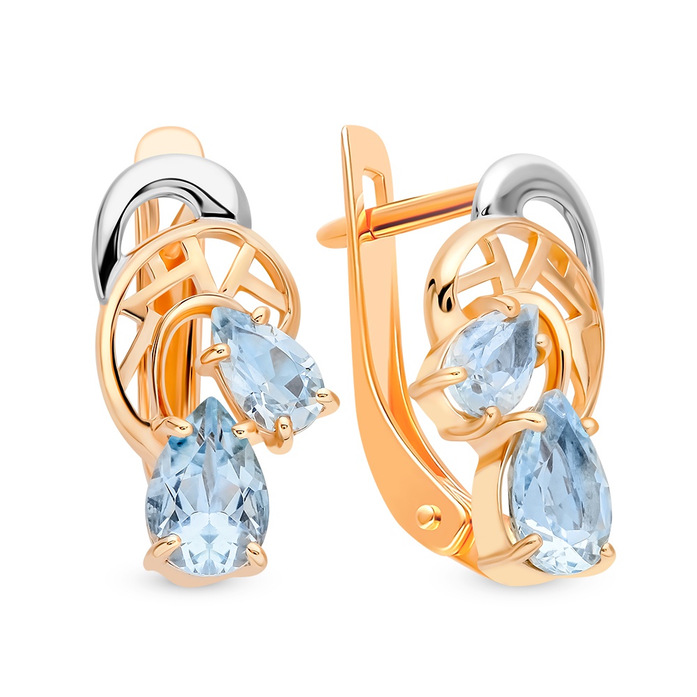 

Серьги из красного золота 585Gold 202009001, топаз, 202009001