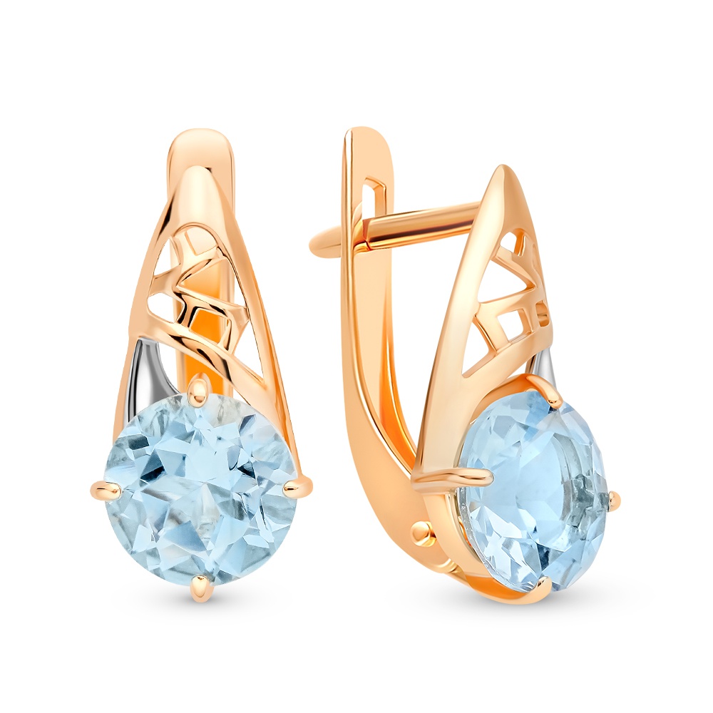 

Серьги из красного золота 585Gold 202008999, топаз, 202008999