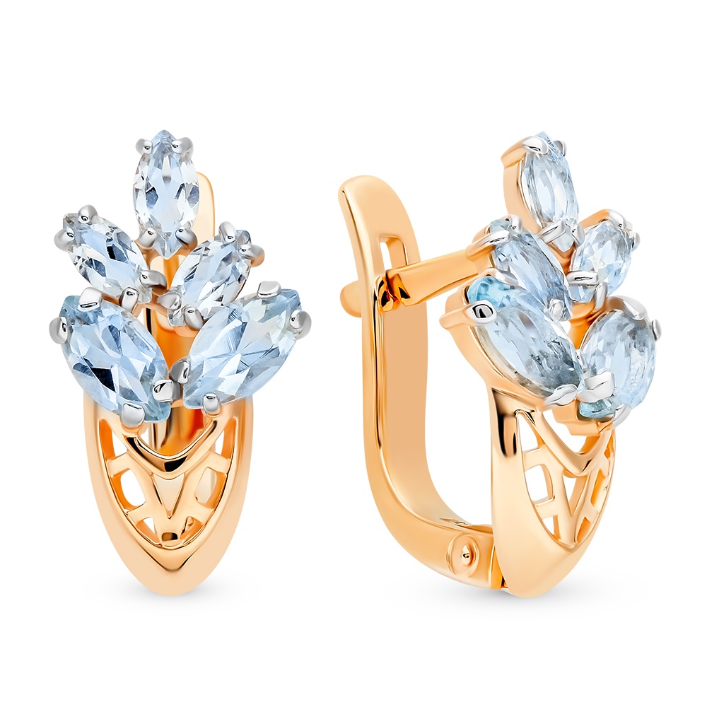 

Серьги из красного золота 585Gold 202008953, топаз, 202008953