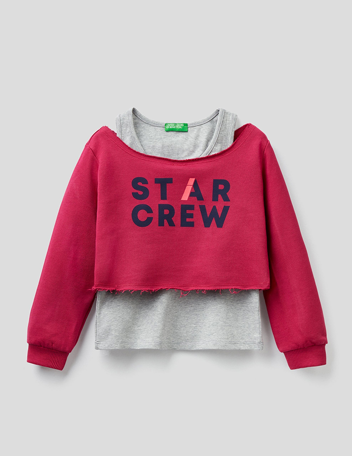 

Джемпер для девочек Benetton цв. фиолетовый р.116, 21A_3J68C15DA