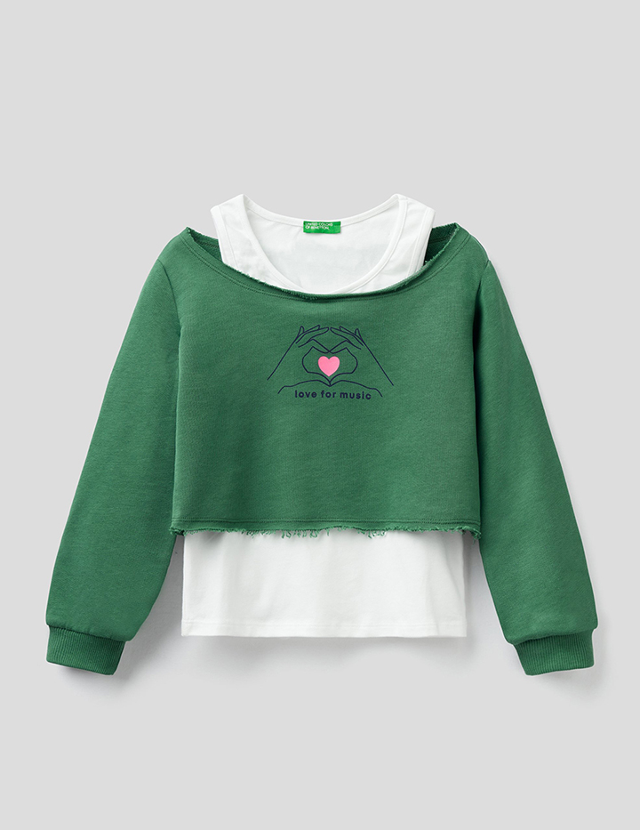 

Джемпер для девочек Benetton цв. зеленый р.140, 21A_3J68C15DA