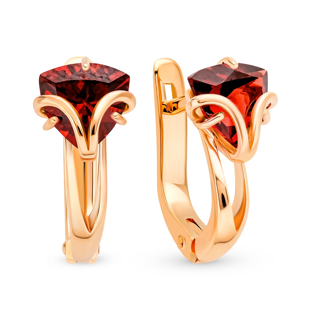 

Серьги из красного золота 585Gold 202008903, гранат, 202008903