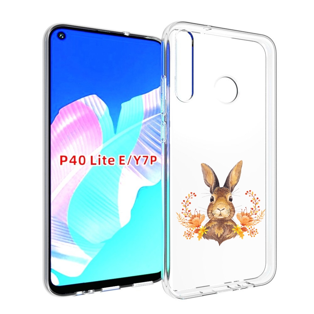 

Чехол бампер MyPads зайка в цветах для Huawei P40 Lite E., Прозрачный, Tocco