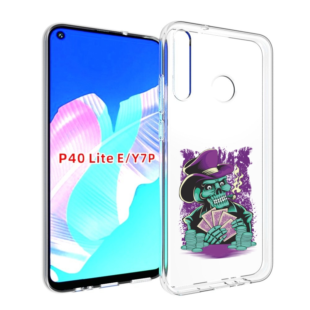 

Чехол бампер MyPads зеленый череп с картами для Huawei P40 Lite, Прозрачный, Tocco