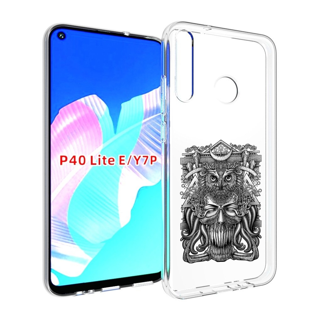 Чехол бампер MyPads зубастая сова для Huawei P40 Lite E.