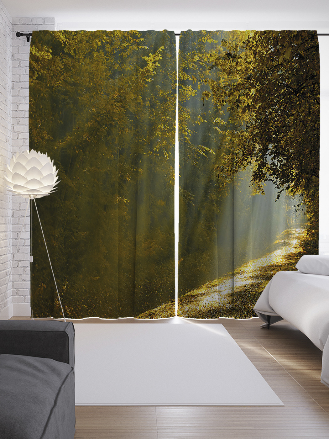 

Шторы JoyArty с фотопечатью "Утренние лучи" из сатена, 290х265 см, Утренние лучи