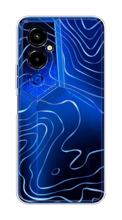 

Чехол на Tecno Pova 4 Pro "Blue lines", Прозрачный;синий, 302650-1