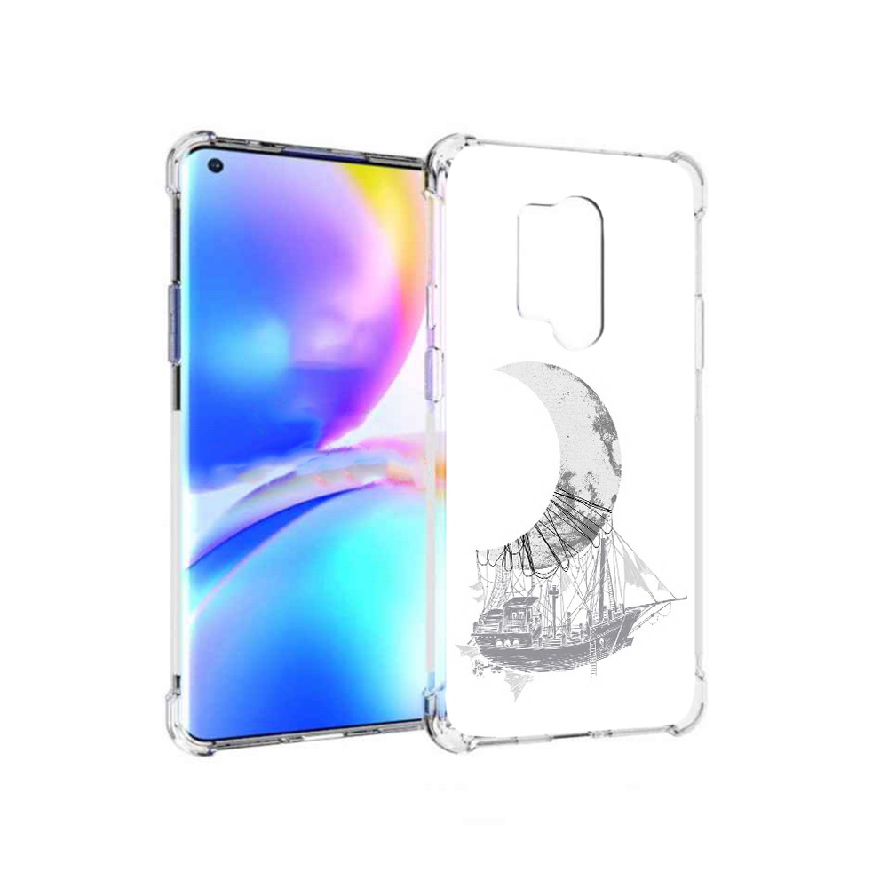 

Чехол MyPads Tocco для OnePlus 8 Pro черно белый корабль полумесяц (PT148281.139.684), Прозрачный, Tocco