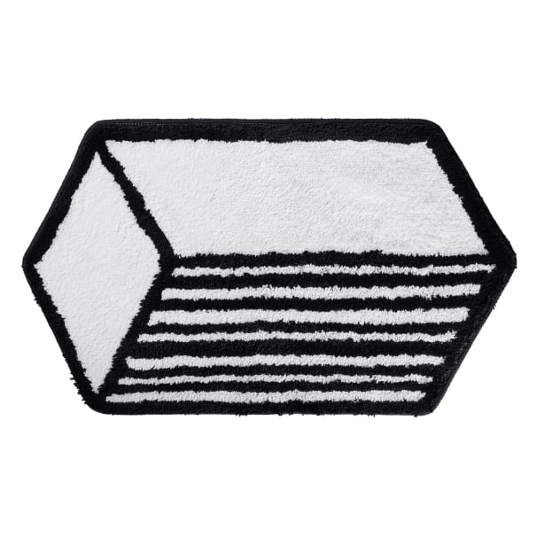 Мягкий коврик Grafica для ванной комнаты 50х85 см., цвет белый черный