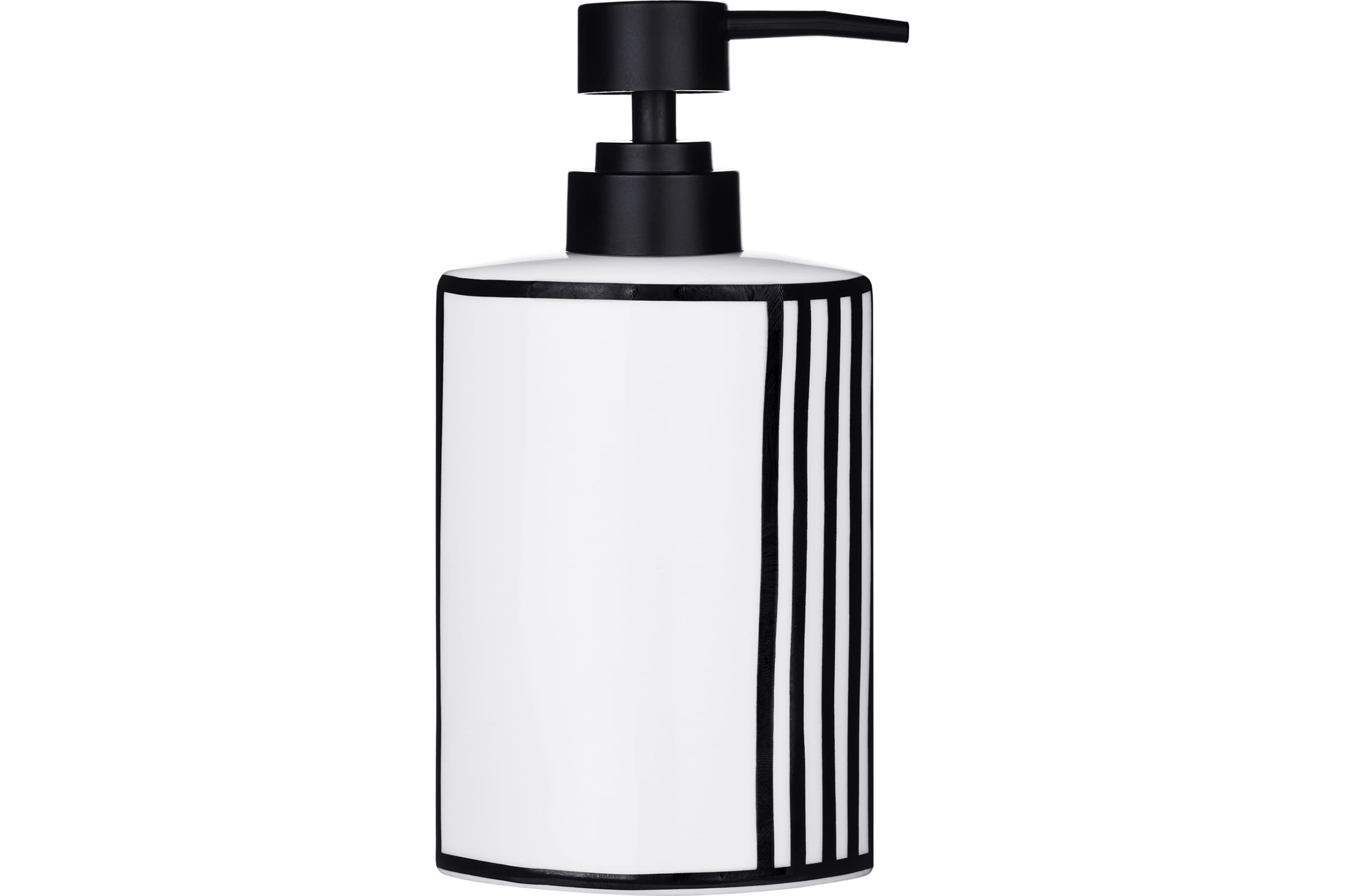 фото Дозатор для жидкого мыла grafica, 5х8,5х17,2 см., цвет белый черный moroshka