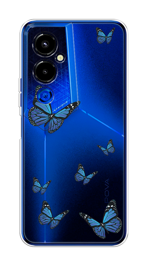 

Чехол на Tecno Pova 4 Pro "Blue butterflies", Синий;черный, 302650-1