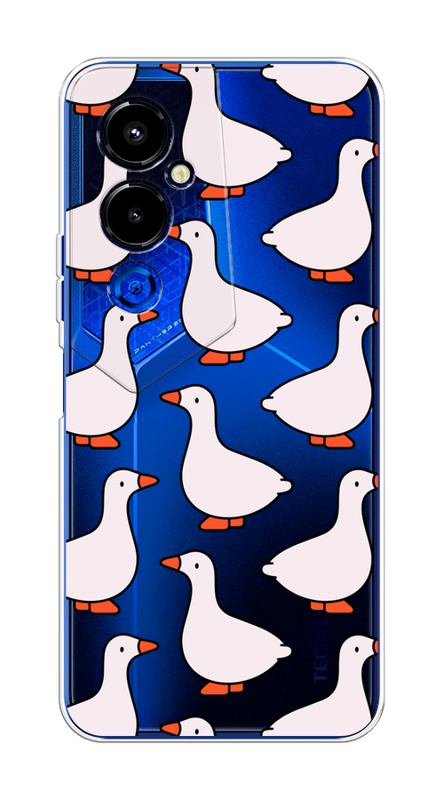 

Чехол на Tecno Pova 4 Pro "Гуси", Прозрачный;белый;оранжевый, 302650-1