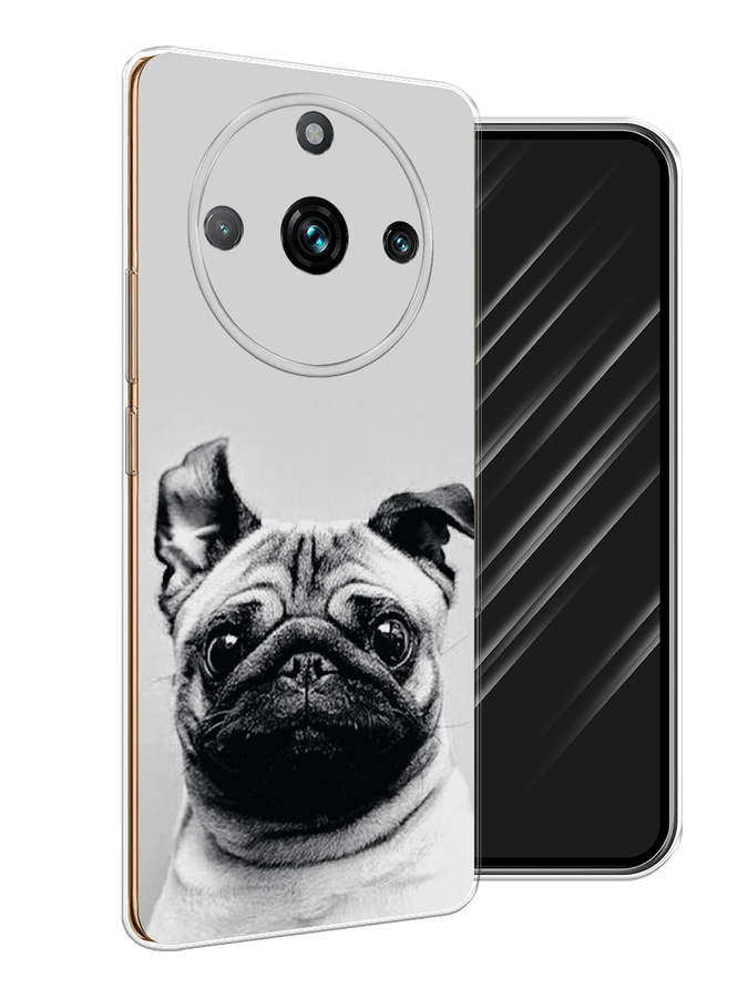 

Чехол Awog на Realme 11 "Ушастый мопс", Серый, 2514150-1