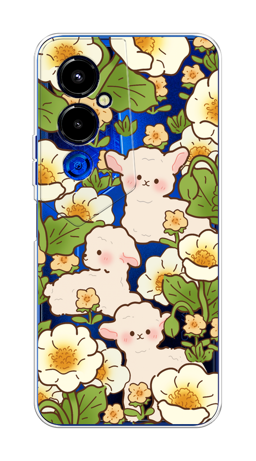 

Чехол на Tecno Pova 4 Pro "Овечки в цветах", Зеленый;бежевый, 302650-1