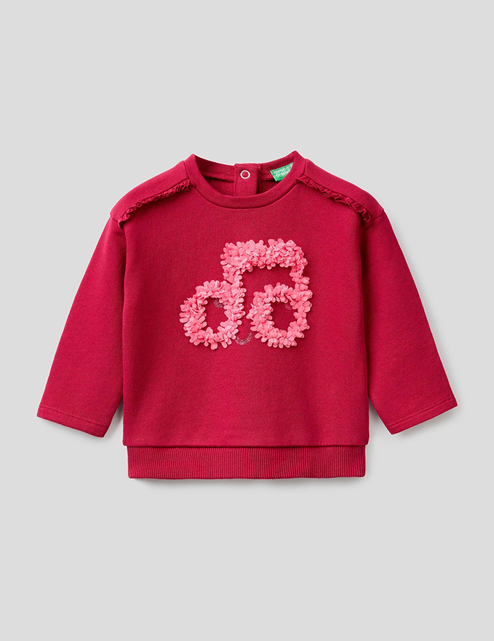 

Свитшот для девочек Benetton цв. фиолетовый р.86, 21A_3J68C15DM