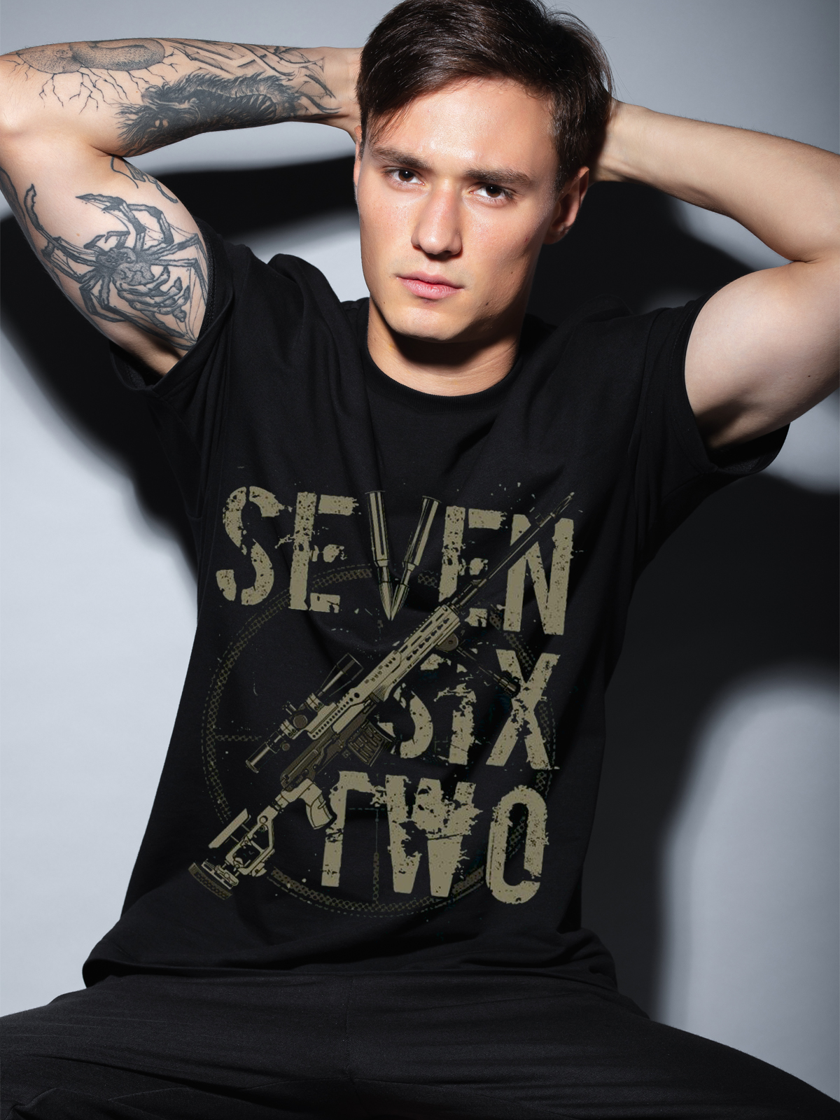 

Футболка мужская Angryman Калибр7,62 черная 3XL, Черный, Калибр7,62