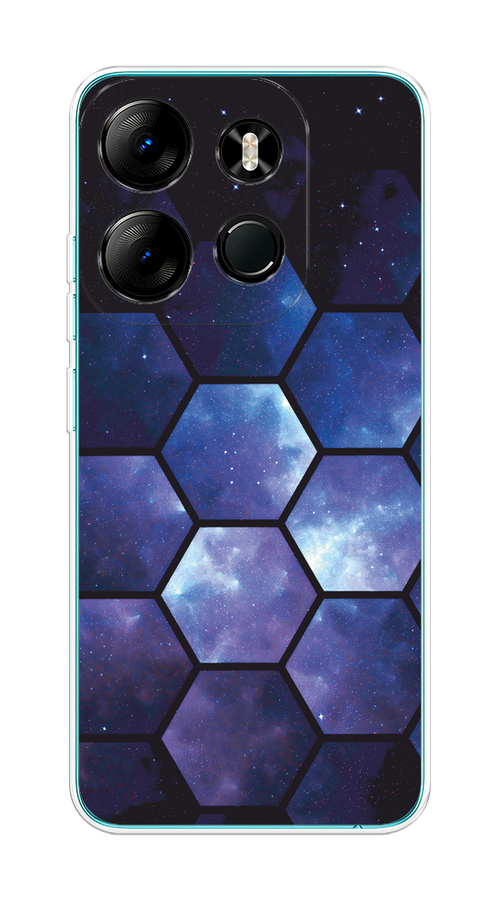 

Чехол на Tecno Spark Go 2023/Pop 7 Pro "Соты космос", Черный;фиолетовый, 303150-1