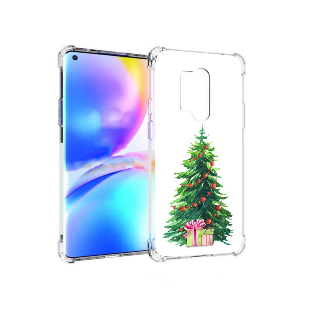 

Чехол MyPads Tocco для OnePlus 8 Pro Елка новогодняя с подарками акварель, Прозрачный, Tocco