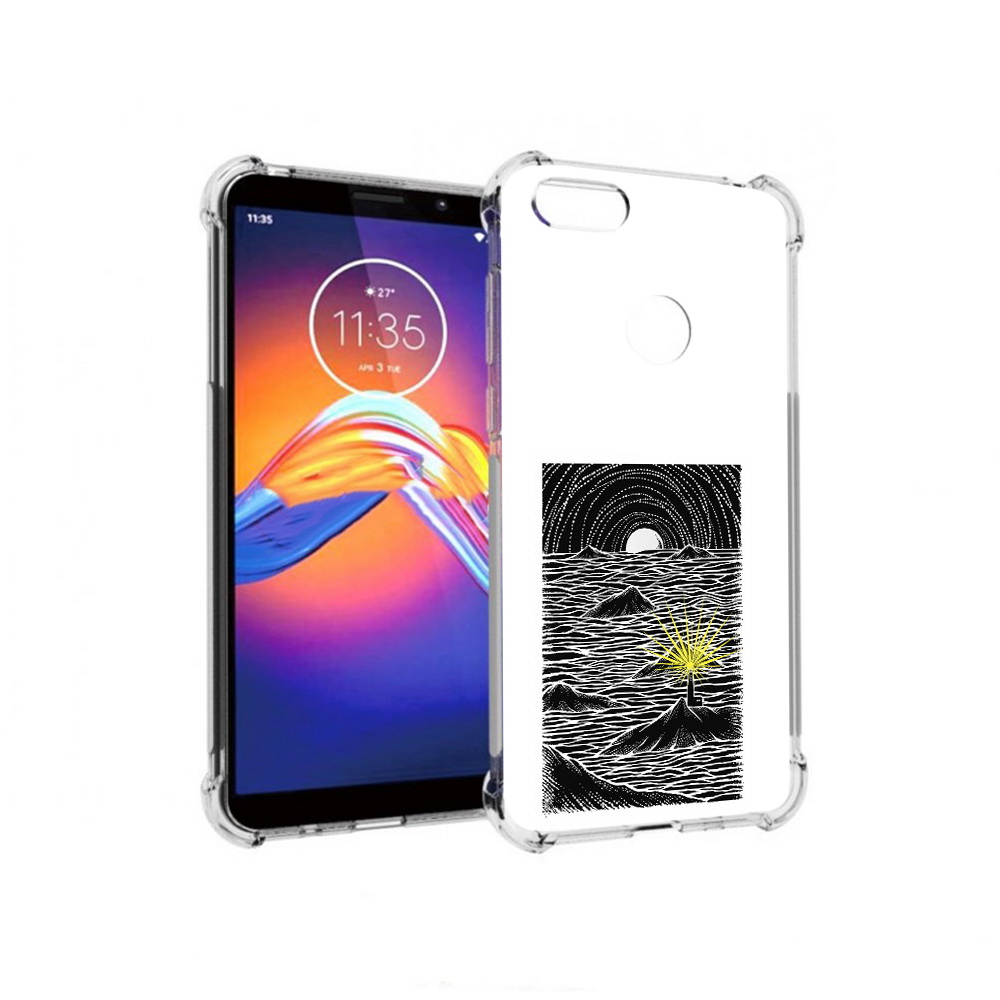 

Чехол MyPads Tocco для Motorola Moto E6 маяк в черно белом море (PT227058.343.460), Прозрачный, Tocco