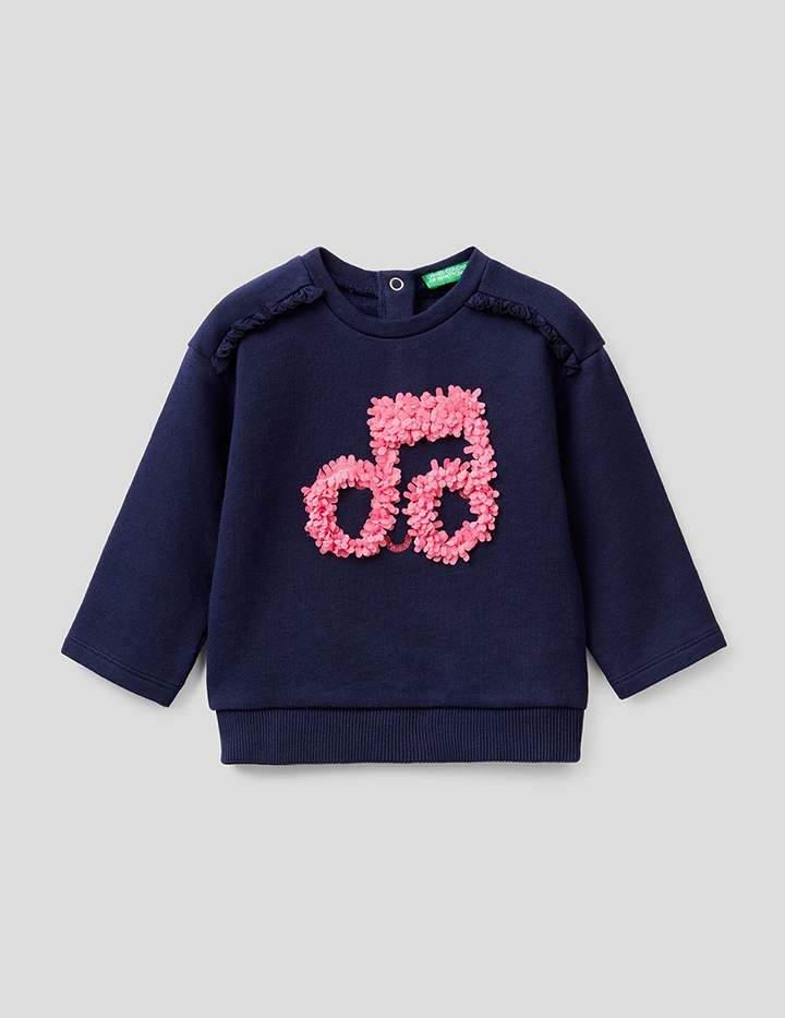 

Свитшот для девочек Benetton цв. синий р.98, 21A_3J68C15DM