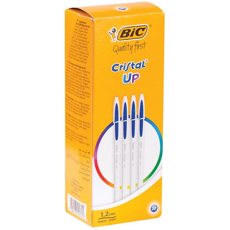 

Набор 20 шт. Ручка шариковая Bic Cristal Up синяя, 1,2мм