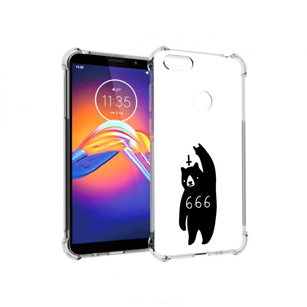 

Чехол MyPads Tocco для Motorola Moto E6 медведь 666 (PT227058.343.462), Прозрачный, Tocco