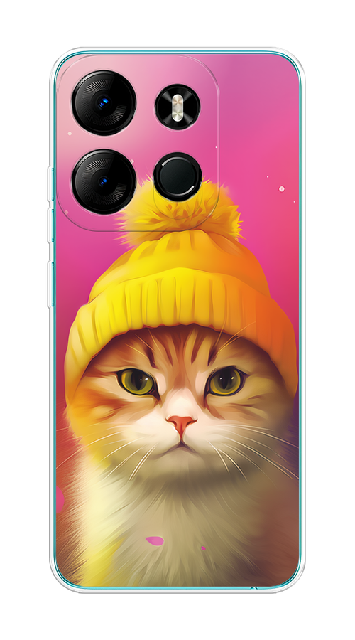 

Чехол на Tecno Spark Go 2023/Pop 7 Pro "Котик в шапочке", Розовый;желтый;бежевый, 303150-1
