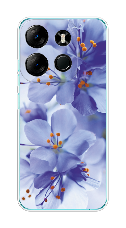 

Чехол на Tecno Spark Go 2023/Pop 7 Pro "Фиолетовые цветки", Фиолетовый;синий, 303150-1