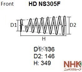 фото Пружина подвески усиленная nhk heavy duty (hd) 54010-8h313 nhk арт. hd ns305f
