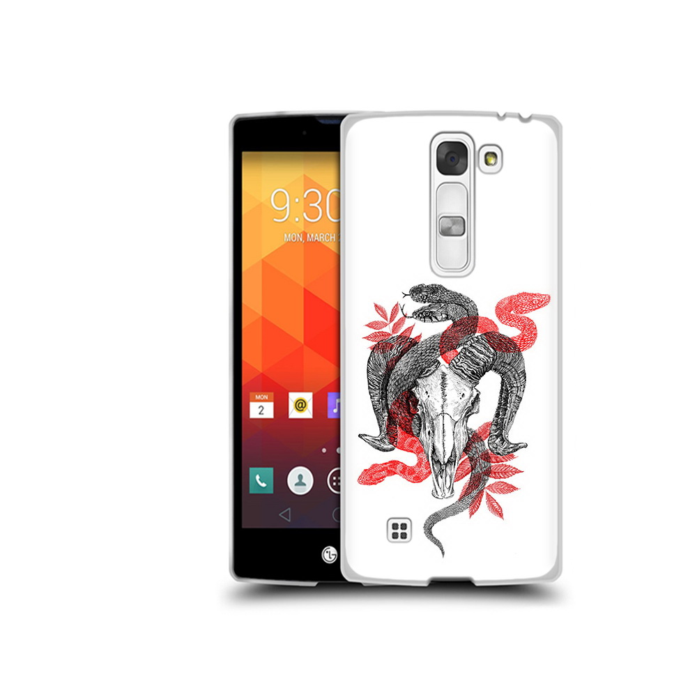

Чехол MyPads Tocco для LG Magna змея в черепе рисунок (PT13410.79.365), Прозрачный, Tocco