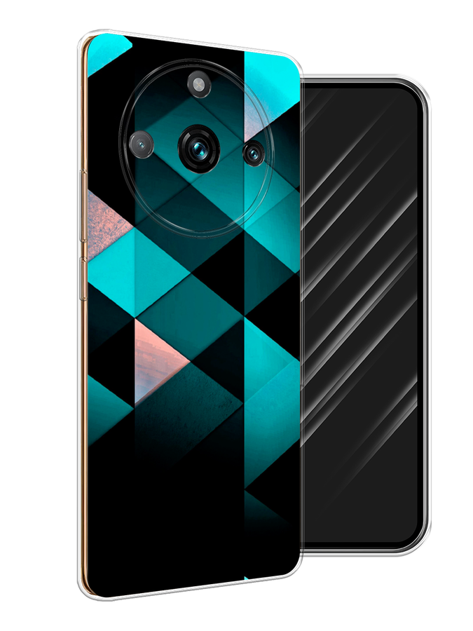 

Чехол Awog на Realme 11 "Геометрия 16", Бирюзовый;черный, 2514150-3