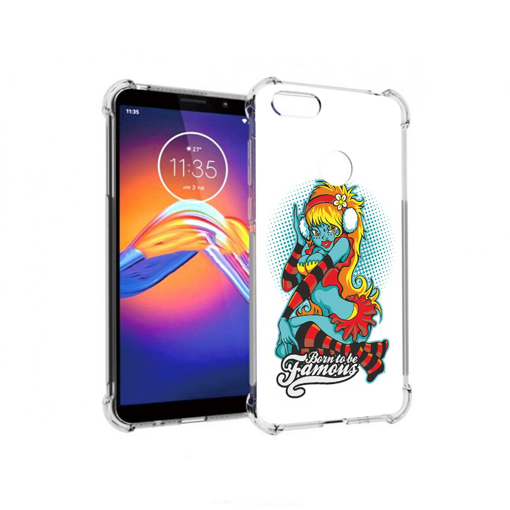 

Чехол MyPads Tocco для Motorola Moto E6 нарисованная девушка в наушниках, Прозрачный, Tocco