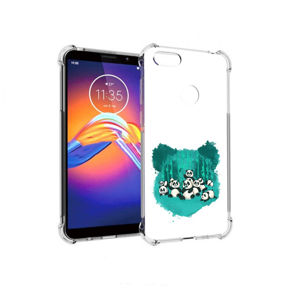 

Чехол MyPads Tocco для Motorola Moto E6 нарисованные панды (PT227058.343.508), Прозрачный, Tocco