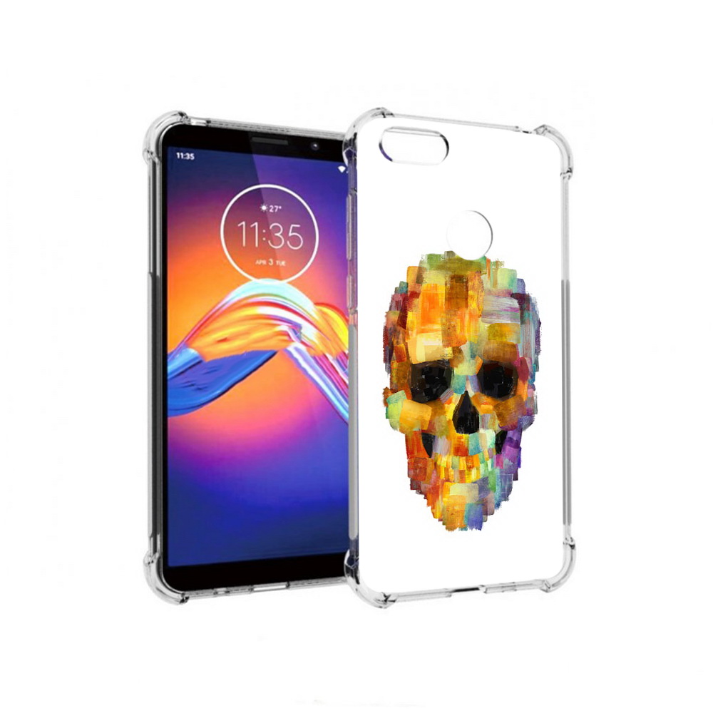 

Чехол MyPads Tocco для Motorola Moto E6 нарисованный череп (PT227058.343.516), Прозрачный, Tocco