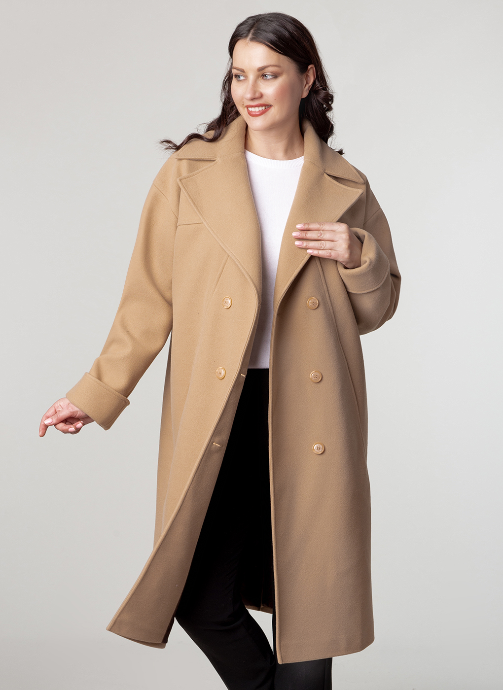 

Пальто женское Crosario 64401 бежевое 46 RU, 64401