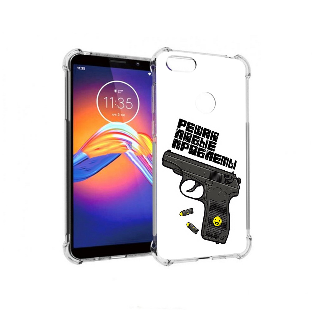 

Чехол MyPads Tocco для Motorola Moto E6 пистолет против проблем (PT227058.343.542), Прозрачный, Tocco