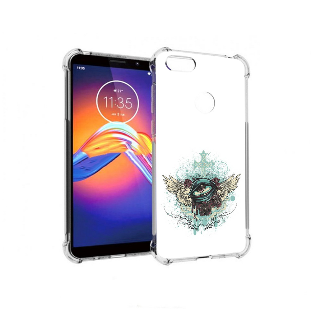 

Чехол MyPads Tocco для Motorola Moto E6 плачущий глаз с крыльями (PT227058.343.544), Прозрачный, Tocco