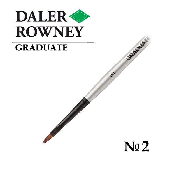 фото Daler rowney кисть синтетика овальная №2 короткая ручка graduate daler-rowney