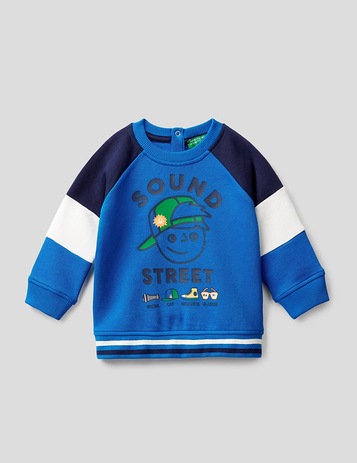 

Свитшот для мальчиков Benetton цв. синий р.98, 21A_3J68C15DS