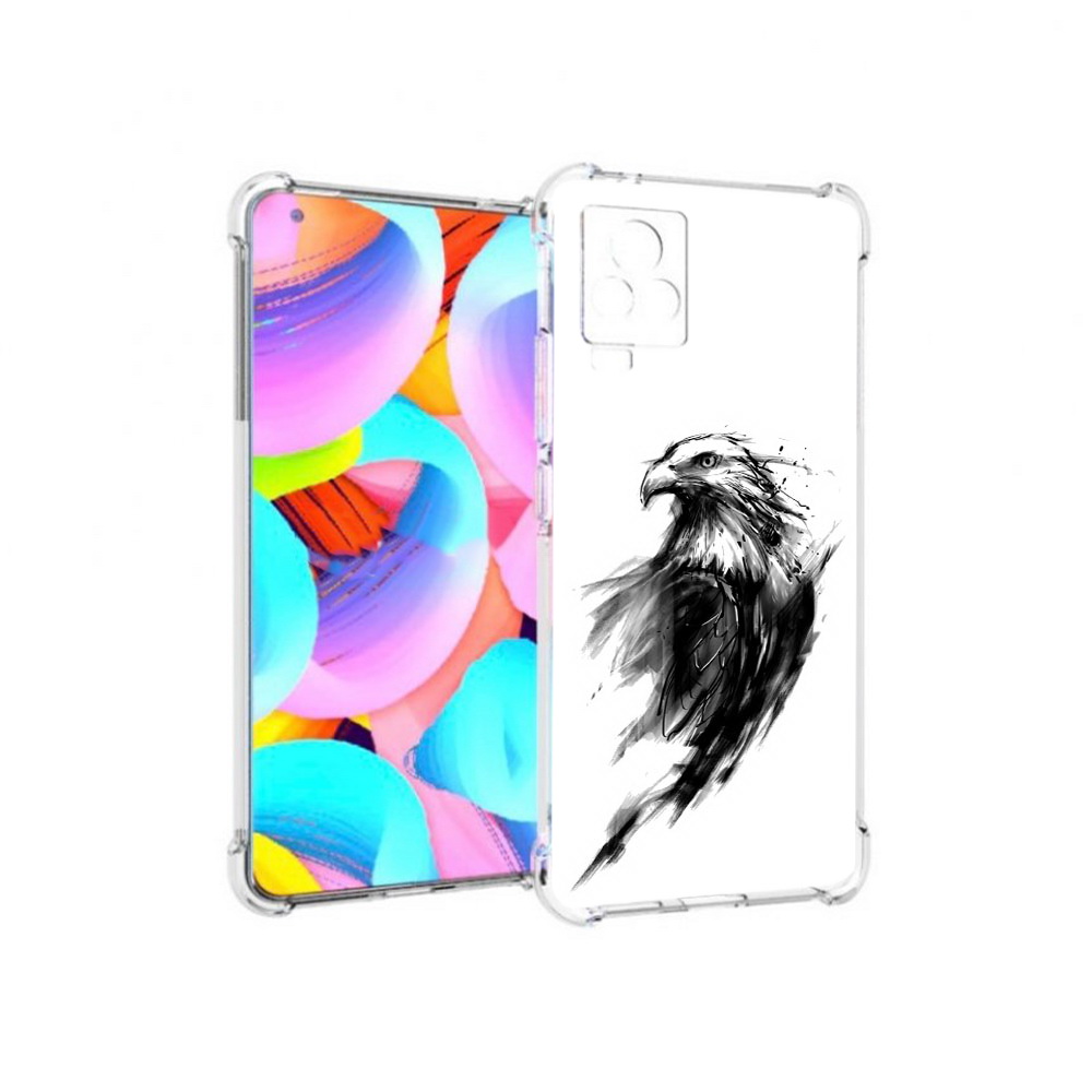 

Чехол MyPads Tocco для Vivo IQOO 7 чб птица, Прозрачный, Tocco