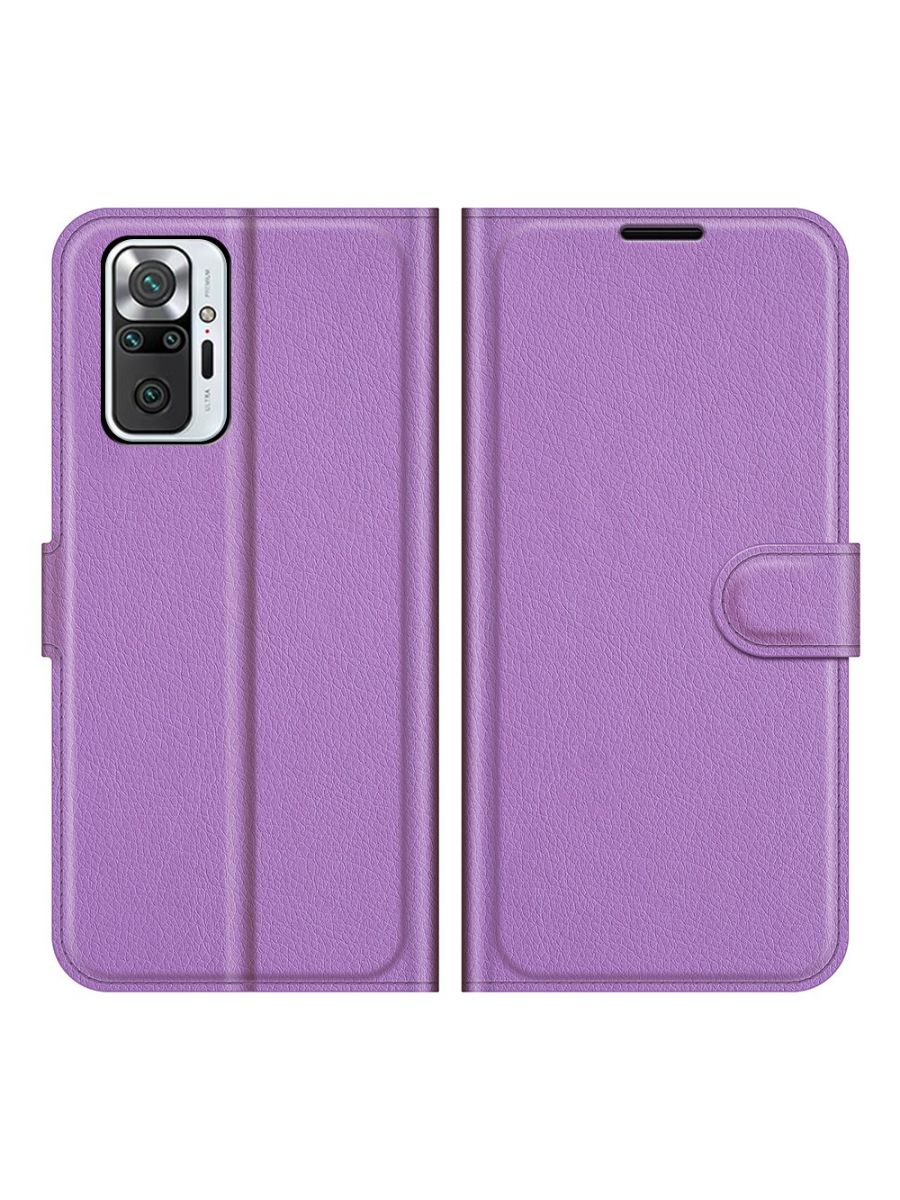 

Чехол Wallet для смартфона Xiaomi Redmi Note 10 Pro фиолетовый