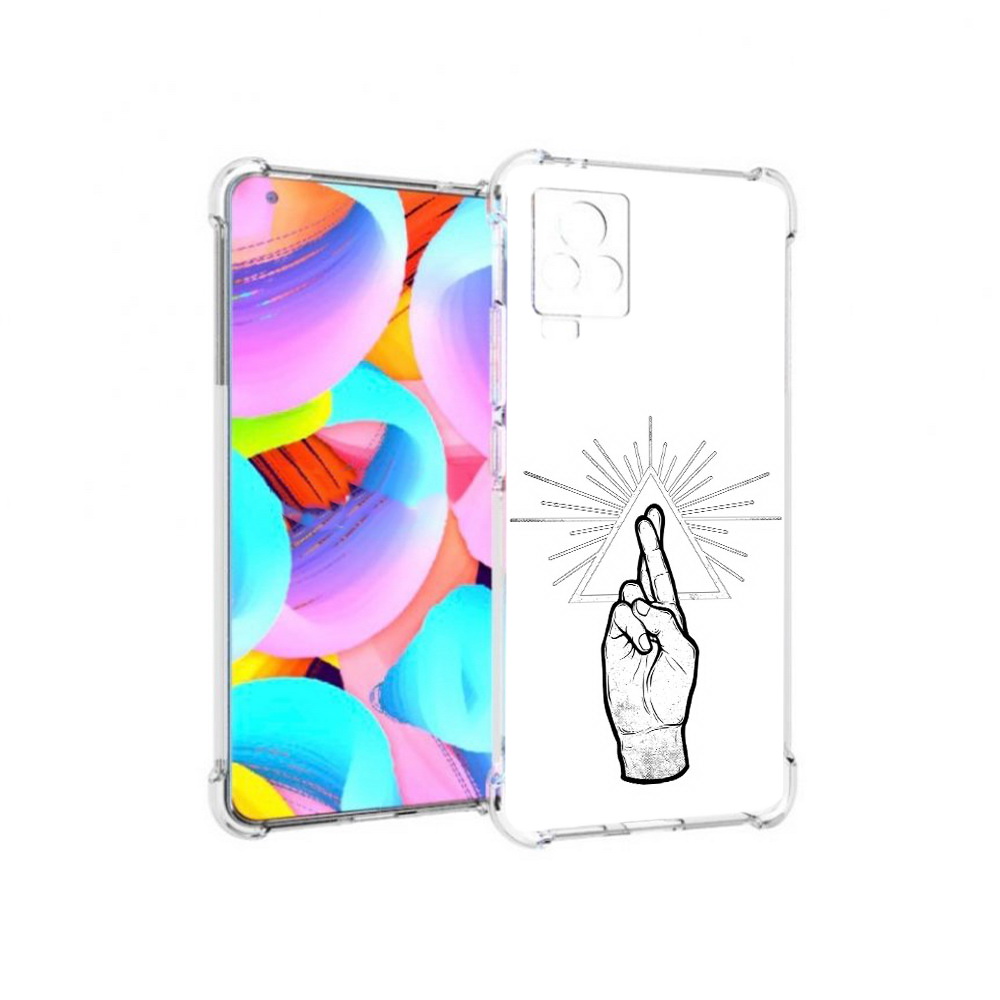 

Чехол MyPads Tocco для Vivo IQOO 7 черно белая рука, Прозрачный, Tocco