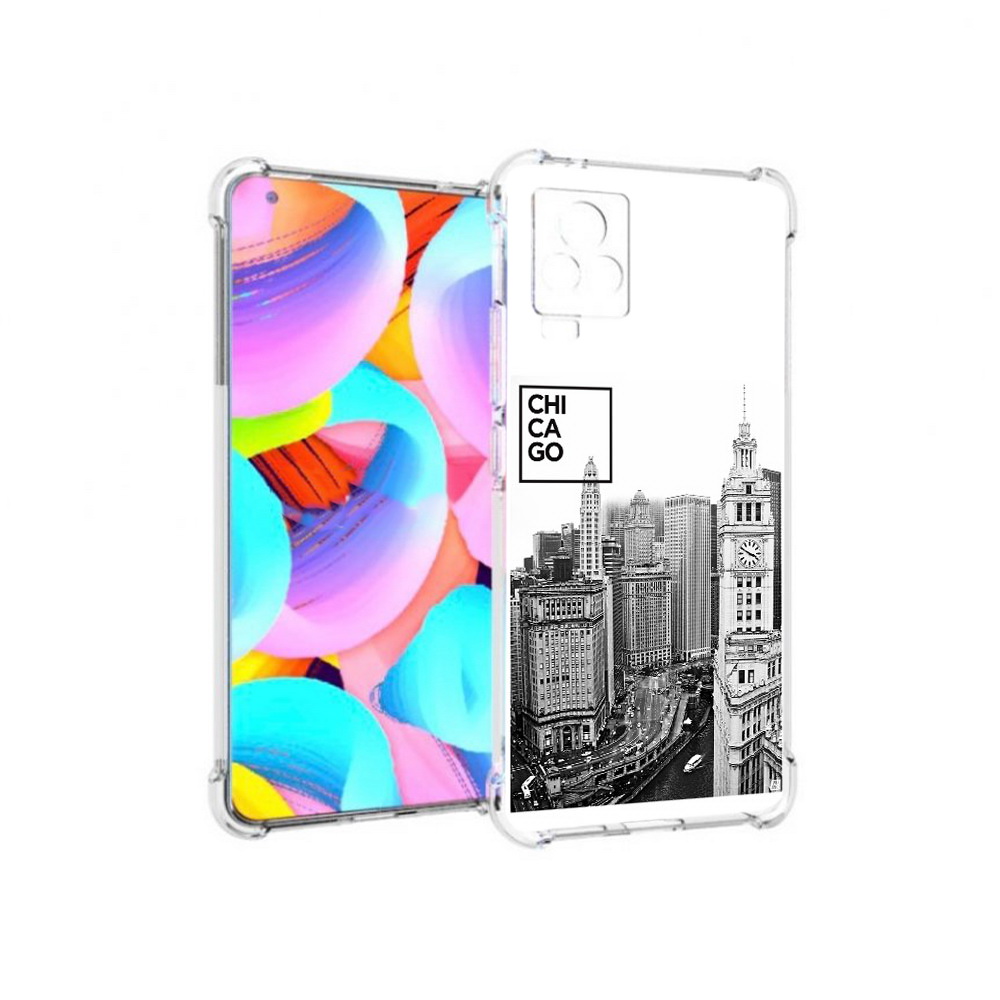 

Чехол MyPads Tocco для Vivo IQOO 7 черно белый чикаго, Прозрачный, Tocco