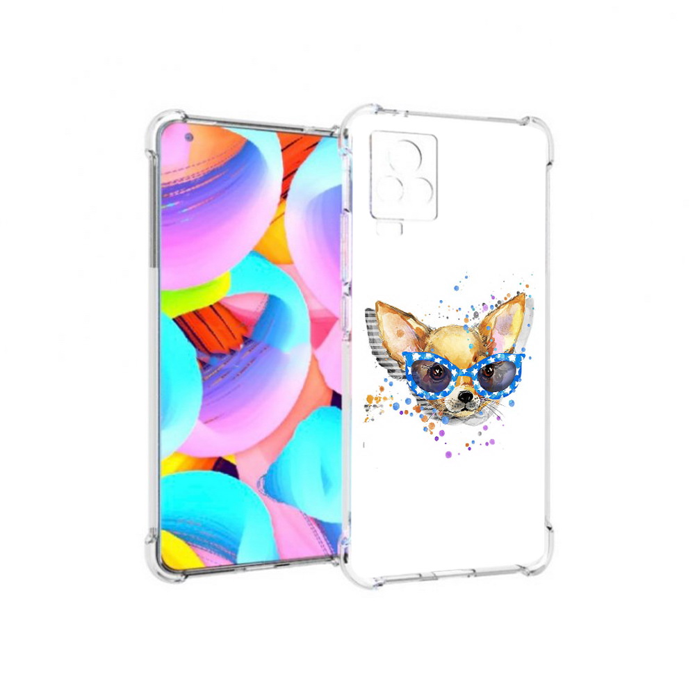 

Чехол MyPads Tocco для Vivo IQOO 7 чихуа-хуа в очках, Прозрачный, Tocco