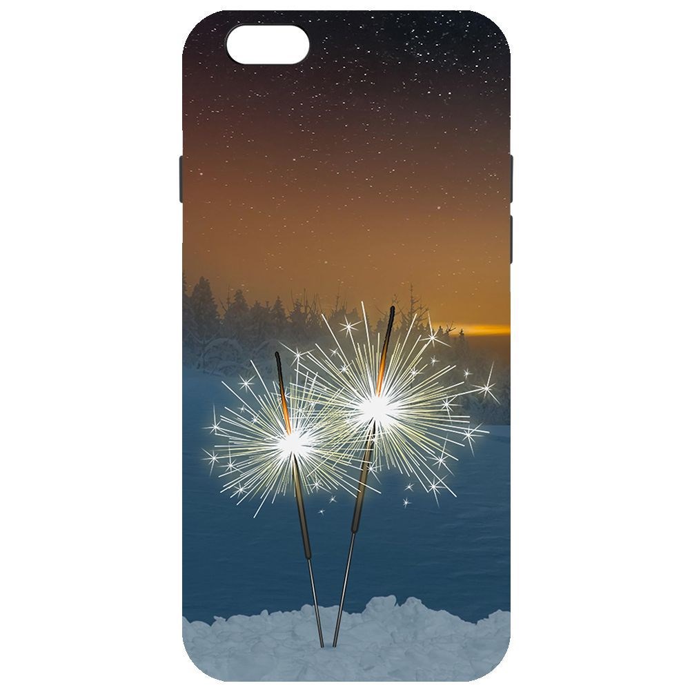 

Чехол-накладка Krutoff Софт Кейс Бенгальский огонь для iPhone 6 Plus/6s Plus черный